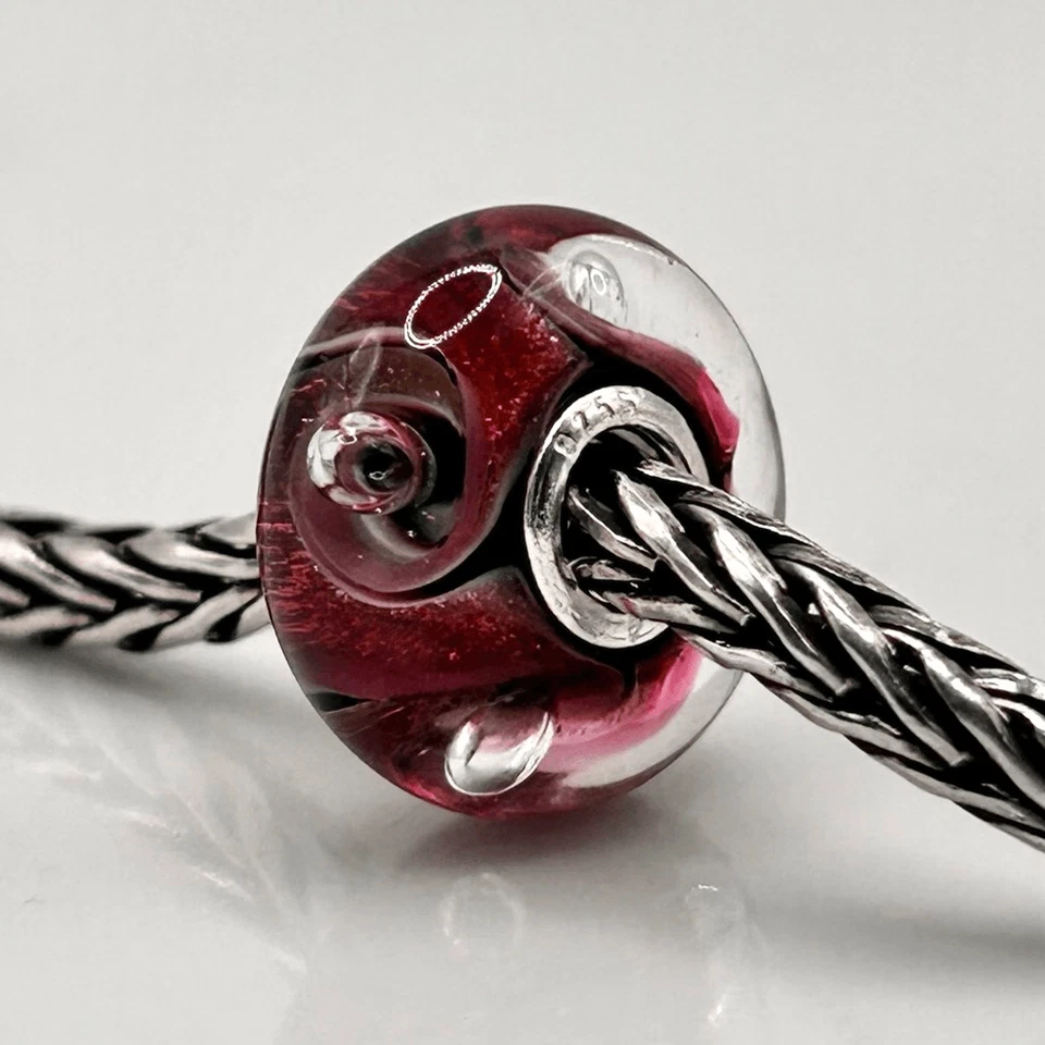 TROLLBEADS Rojo y Dorado Brillo Remolinos Navidad Invierno Único LAA 925S ¡NUEVO! Foto 2 de 4