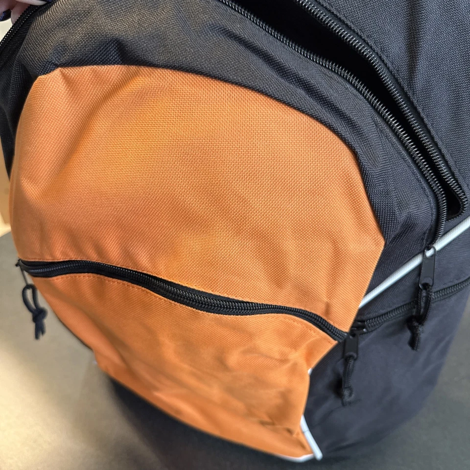 Travelwell Back to School Backpack Black/Orange with Multiple Pockets NWT Unisex - Image 3 of 4