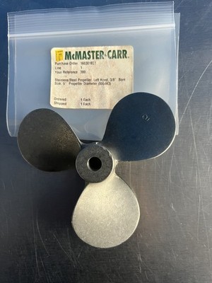 McMaster-Carr 8046K3 Stainless Steel Propeller Left Hand 3/8'' Bore 5'' Diameter
