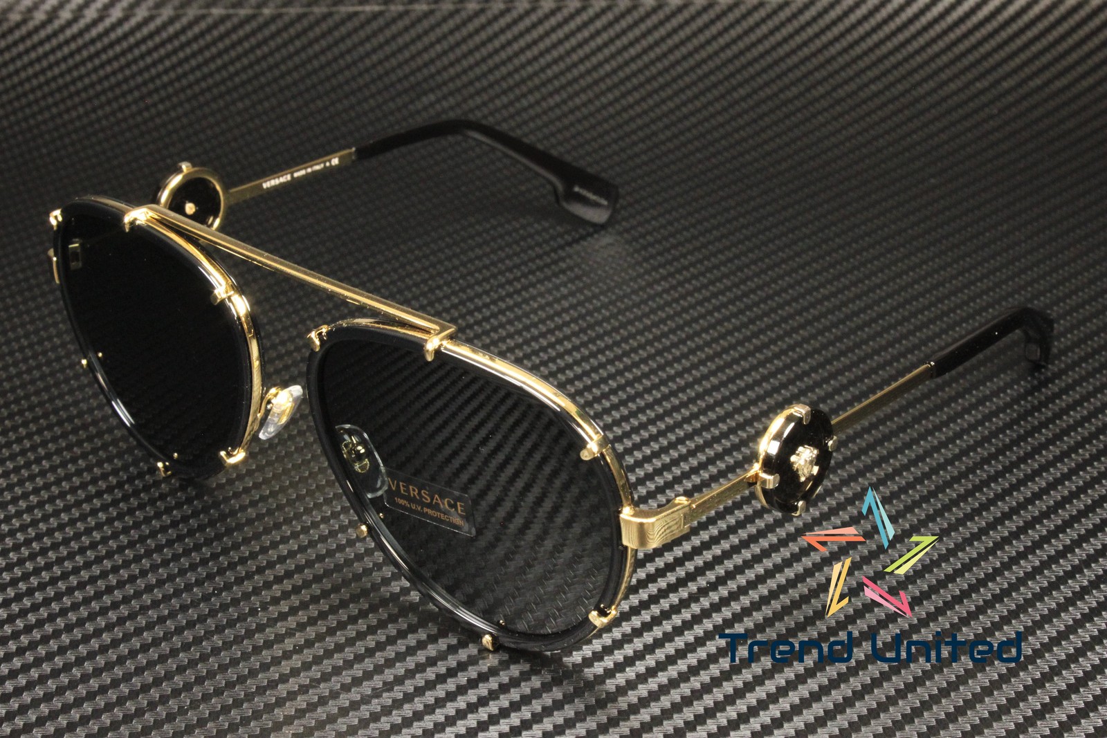 VERSACE VE2232 143887 Black Dark Grey 61 mm Women's Sunglasses thumbnail 2