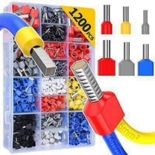 Copper Ferrule 1200PC-Wire Crimp Connectors Insulated Cord Pin End Terminals Kit