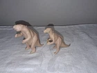 Vintage MARX Tan Plastic Dinosaur Prehistoric Lot of Two