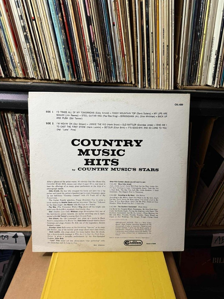 Eddy Arnold, Jim Reeves – Country Music Hits By Country Music's Stars ...