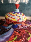 VINTAGE Schylling Metal Tin Spinning Top Toy Circus Clown Children’s Toy 8.5"x7"