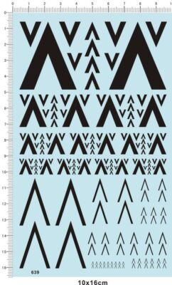 3-50mm 1/144 1/72 1/35 US M1A1 Abrams Tank V Markings Water Slide Decal Black