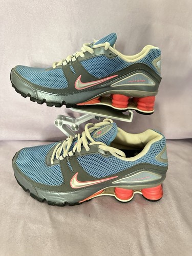 NIKE SHOX 316874 Blue Gray Pink Sneakers Womens Size US 8 EUR 39 - Picture 4 of 9