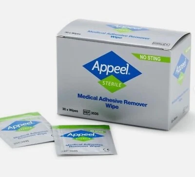 CLINIMED Best Appeel Sterile Medical Adhesive Remover Wipes x30 | No Sting | Alcohol-Free
