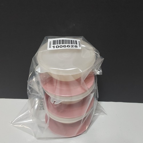 Set Of 3 Tupperware Pink Pudding Parfait Jello Dessert Cups 1986A & 73 Lids - Picture 16 of 16