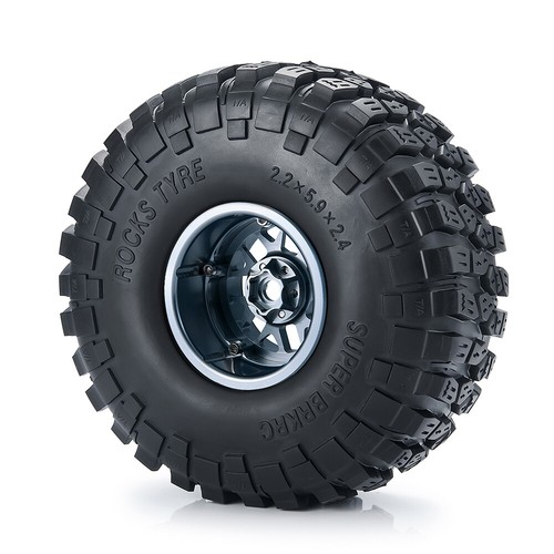 4PCS SCX10 Metal Wheel Rims Rubber Tires Kit for 1/10 RC Crawler Car Axial SCX10 - Picture 26 of 67