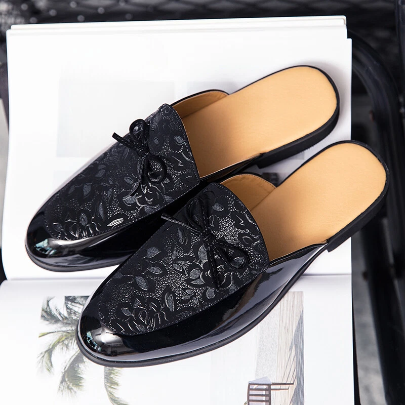 Men Casual Dress Shoes Slippers Half Loafers Sandals Luxury Slip On Flats Slides - Image 2 of 4