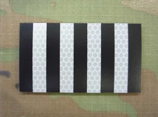 REBELLIOUS STRIPES Black & Reflec Solas 2ND PATCH 3.5"X2" W/VELCRO® BRAND FASTNR
