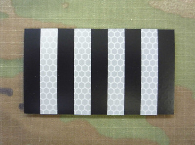 REBELLIOUS STRIPES BLACK AND REFLT solasX PATCH 3.5''X2'' W/VELCRO  BRAND FASTENER