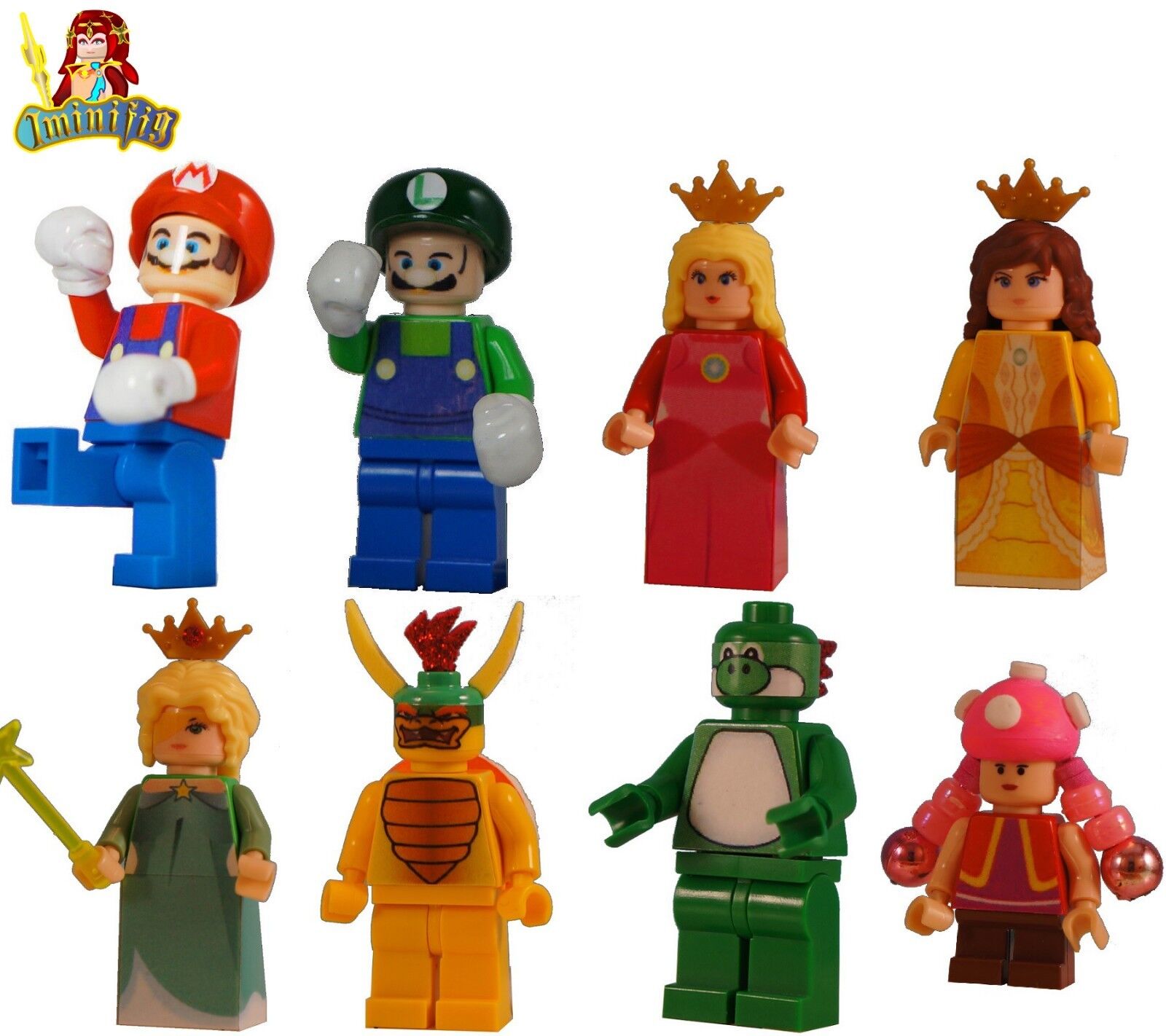 Mario And Luigi Minifigure Super Mario Brothers Figure For Custom Lego Minifigures Lego Building