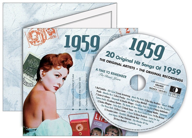 Born 1959 Happy 67th Birthday Greetings Card & Classic Songs Year CD Download