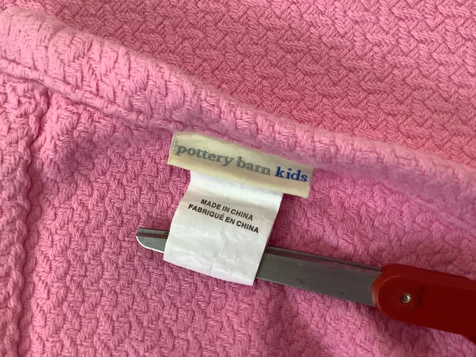 Pottery Barn Kids Pink Woven Twin Blanket - Image 3 of 4