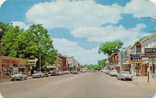 Paw Paw MI Michigan Avenue Downtown Spayde's Drugstore Advertising Postcard Q2