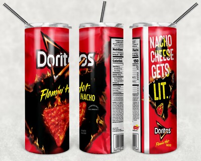 20oz skinny tumbler Custom Stainless Steel Double Walled doritos Flamin inspired