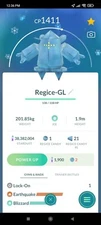 Pokemon Regice LV16 Under 1500CP - 3moves PVP - TRADE- Pls read Item Description