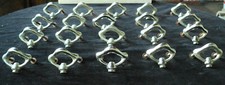 Lot Of 20 Antique Vintage Chrome Mid Century Modern Drawer Pulls