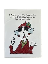 Maxine Old Christmas Holiday Trivet Hallmark Shoebox  Funny GIFTKitchen Tile 8”
