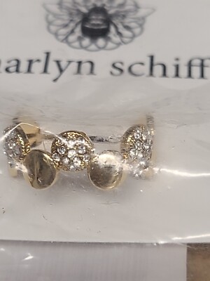 Marlyn Schiff Disc Pave Adjustable Ring - Gold