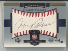 Johnny Podres 2003 Upper Deck Sweet Spot Classic Autograph 16/173 Black Ink Auto