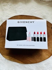 NIB Givenchy My Mini Lips Collection 5 Lipsticks + Pouch Gift Set
