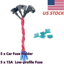 Micro Fuse Tap Add Circuit Low-Profile Car Truck Motorcycle Mini Fuse Holder 5X