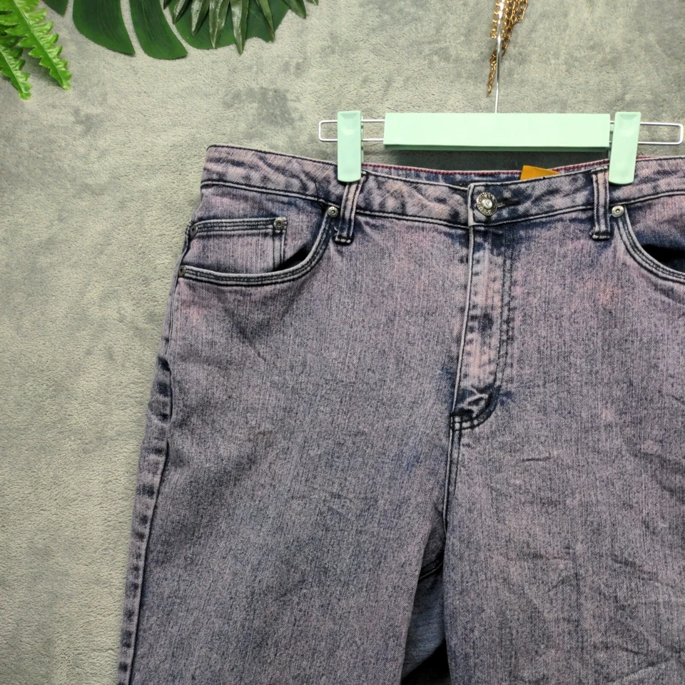 Pantalones de mezclilla para mujer Crest W38 L29 tiro alto recto blanqueador lavado claro Foto 3 de 4