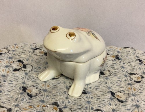 Frog Shaped Lidded Trinket Box Keepsake Collectable Wild Rose Design Leonardo - Picture 5 of 14