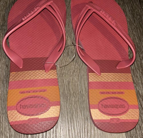 Havaianas Women's Flip Flop Sandals - Salmon, Pink and gold, US 7/8 - Picture 2 of 4