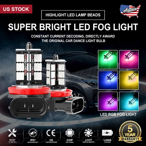 H11/H8 Multi-Color LED Bulbs with Wireless IR Remote For Fog Light Driving Lamp - Picture 13 of 13