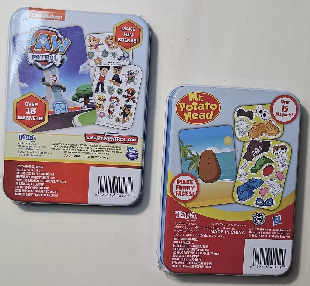 2 Magnetic Activity Travel Game Paw Patrol Mr Potato Head Stocking