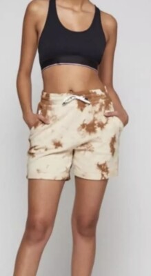FourLaps Athletic Rush Shorts Russet Tie Dye Women s Size Large Brown