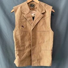 Wyoming Traders Men's Western Vest Horse Button Closure Size Small Brown