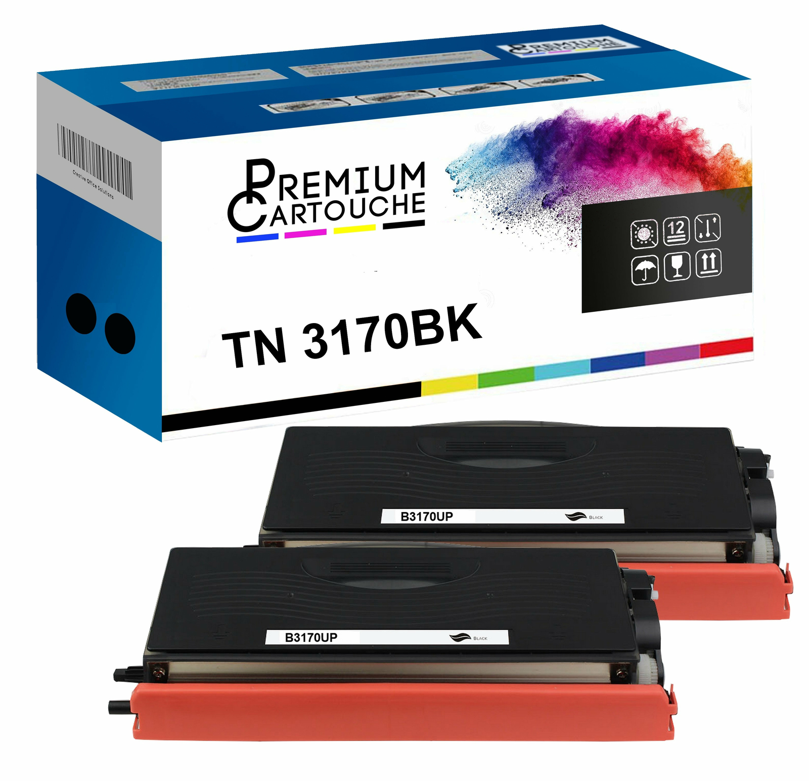 Toner TN-3170 Brother noir pack de 2 cartouches génériques haute capacité