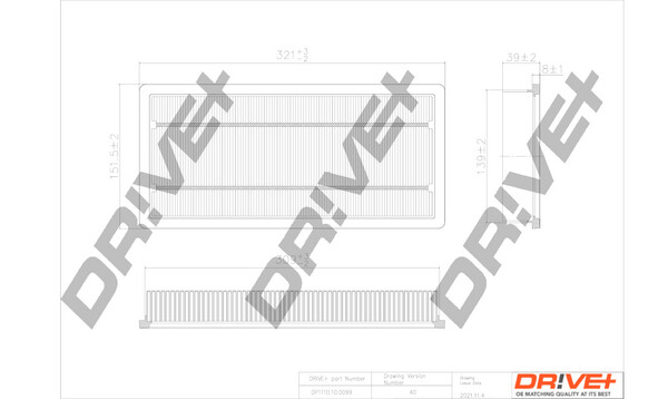 Dr!ve+ DP1110.10.0099 Luftfilter FüR Alfa Romeo, Fiat, Lancia, Vauxhall-image