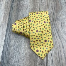 Vintage Barneys New York Hand Made Silk Mens Neck Tie Made In Italy Floral Print