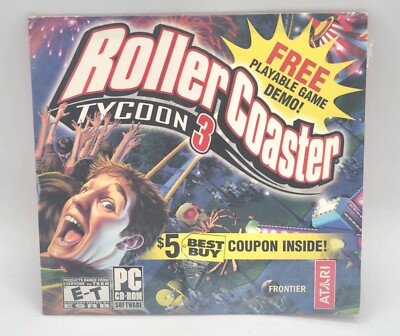Roller Coaster Tycoon 3 Demo Disc PC CD-Rom Frontier Atari New and Sealed