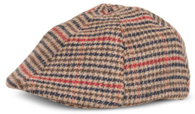 Herren Tweed Flatcap Kariert Steppfutter Vorgeformt Spitze Winter Freizeit Mütze
