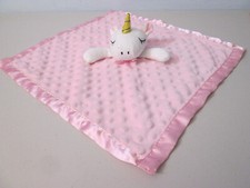 Unicorn Baby Lovey Security Blanket Plush Stuffed Animal Brown White