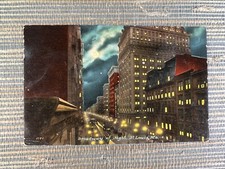 Broadway at Night St Louis Missouri Valentine Souvenir Postcard 