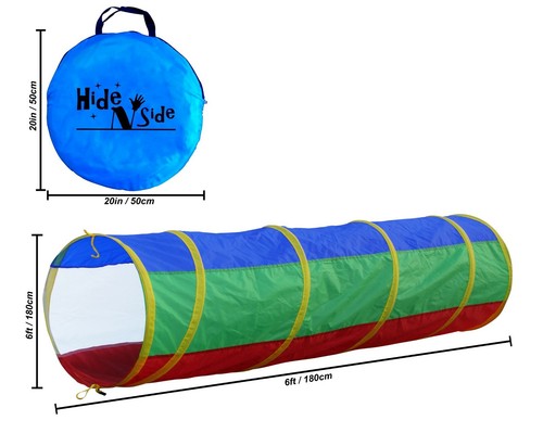 Juguete de túnel emergente para niños de 6 ft para niños con ventanas de malla + estuche! ¡ENVÍO RÁPIDO DE ENVÍO!¡! - Imagen 2 de 3