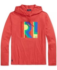 Polo Ralph Lauren Color Block R.L Box Logo Jersey T-Shirt Hoodie Red Men's Large