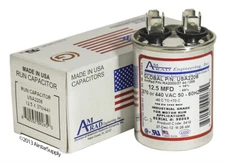 AmRad USA2208 Round Run Capacitor 12.5 uF MFD 370 / 440 Volt Made in USA