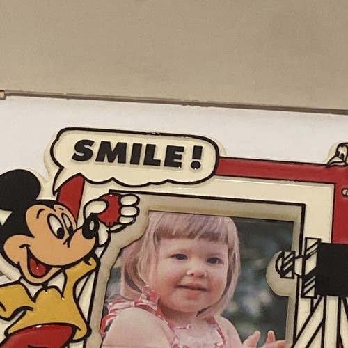Mickey Mouse Picture frame” SMILE” Vintage genuine by Walt Disney Authentic Rare - Picture 4 of 12
