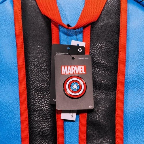 Mochila y prendedor oficial Loungefly Bag exclusivo Marvel Capitán América Cosplay - Imagen 10 de 11