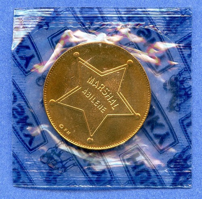 #ad #ad Husky Oil Co. Rugged Americans Wild Bill Hickok 1quot; Bronze Token Coin Sealed $7.95