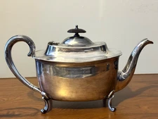 Vintage Silver Plate EPNS 3097 TEA POT ~Aerated Handle & Wooden Lid Pull-England