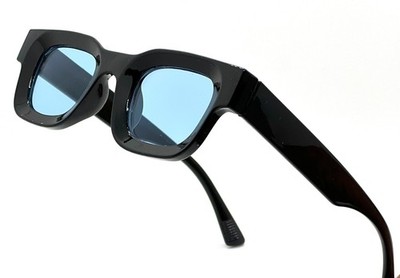 Retro Sunglasses Rectangular Shades Blue Lens Street Wear UV400 Protection Gafas